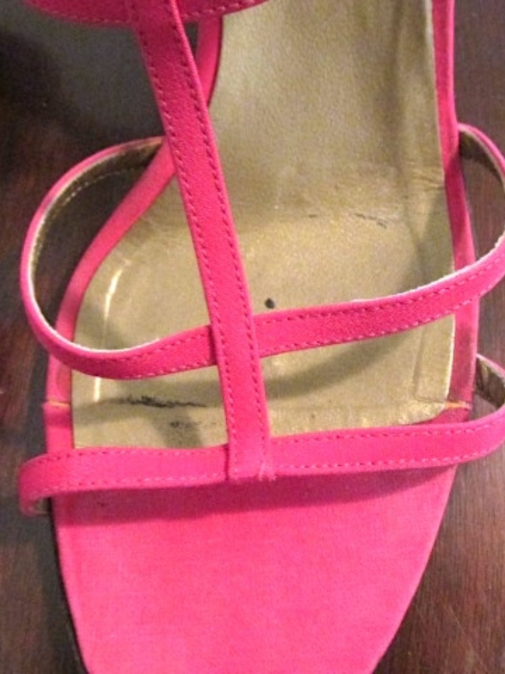 Vintage YSL Hot Pink Strap Heels. Size 7.5 - Picture 8 of 9